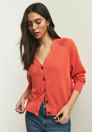REGULAR FIT  V-NECK - Cardigan - orange