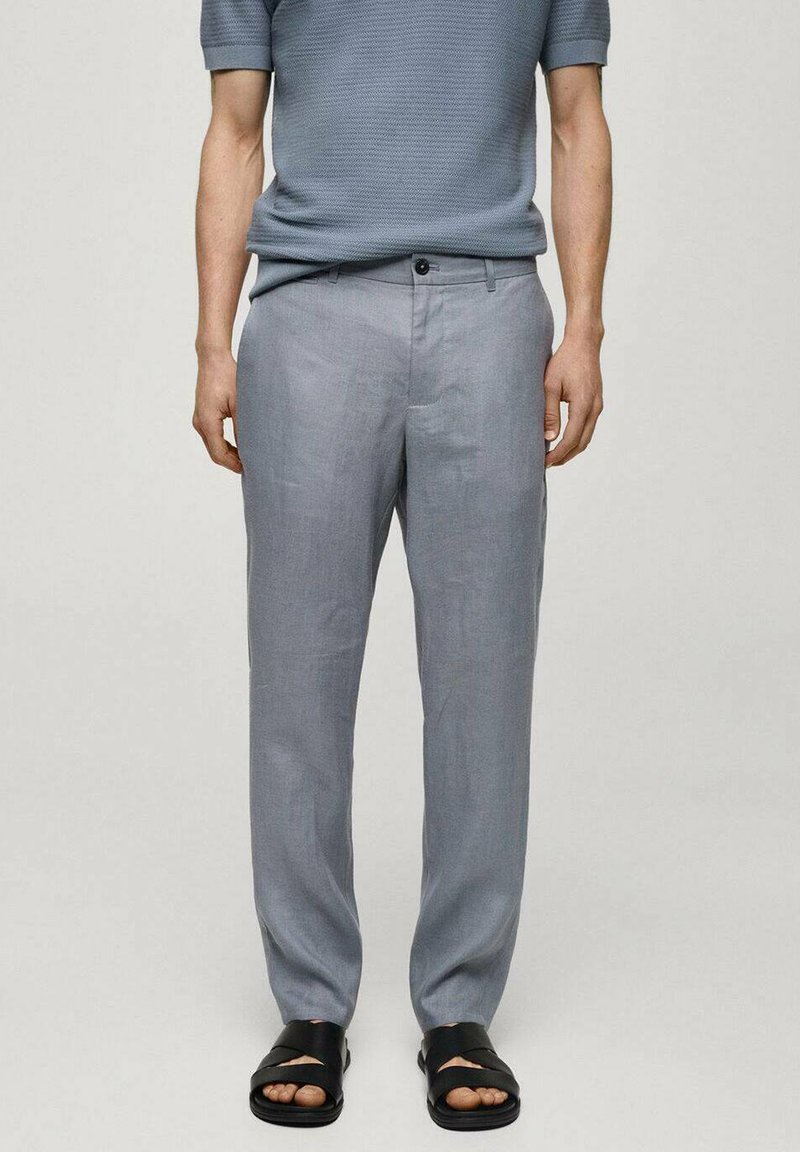 Mango Hlače chino - light blue