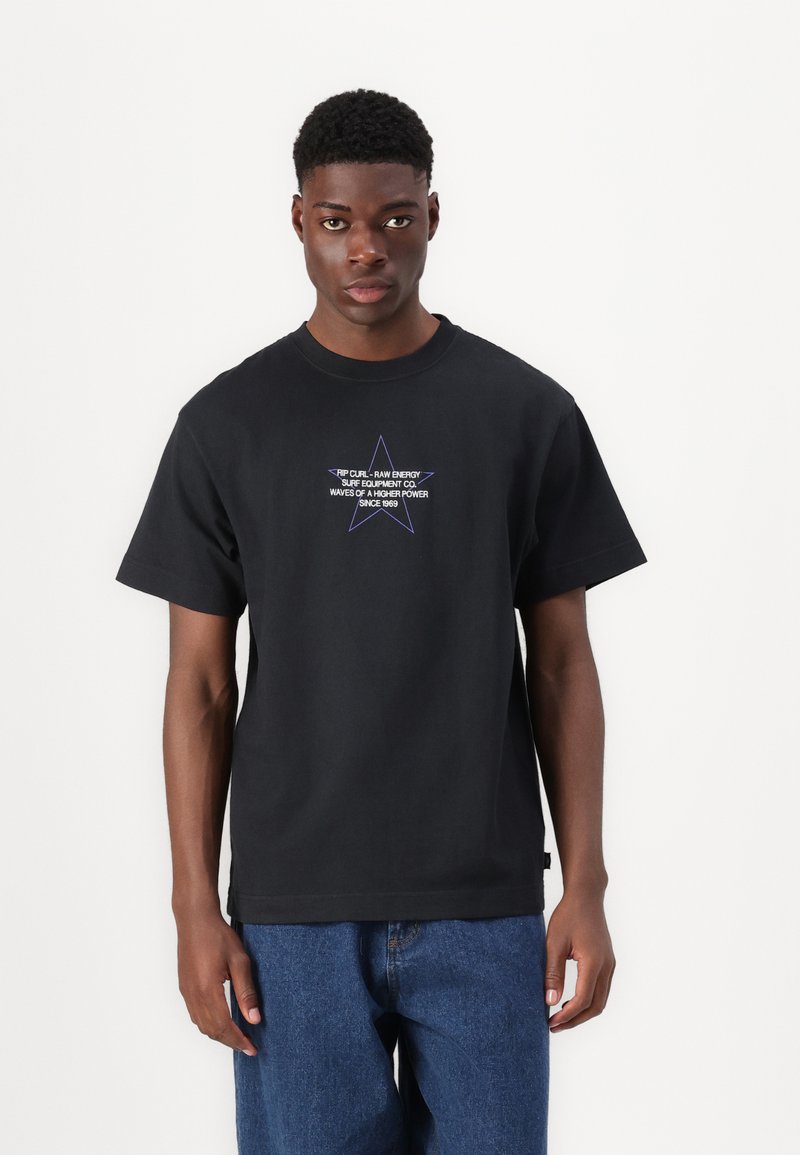 Rip Curl - RAW ENERGY STAR TEE UNISEX - Print T-shirt - black, Enlarge