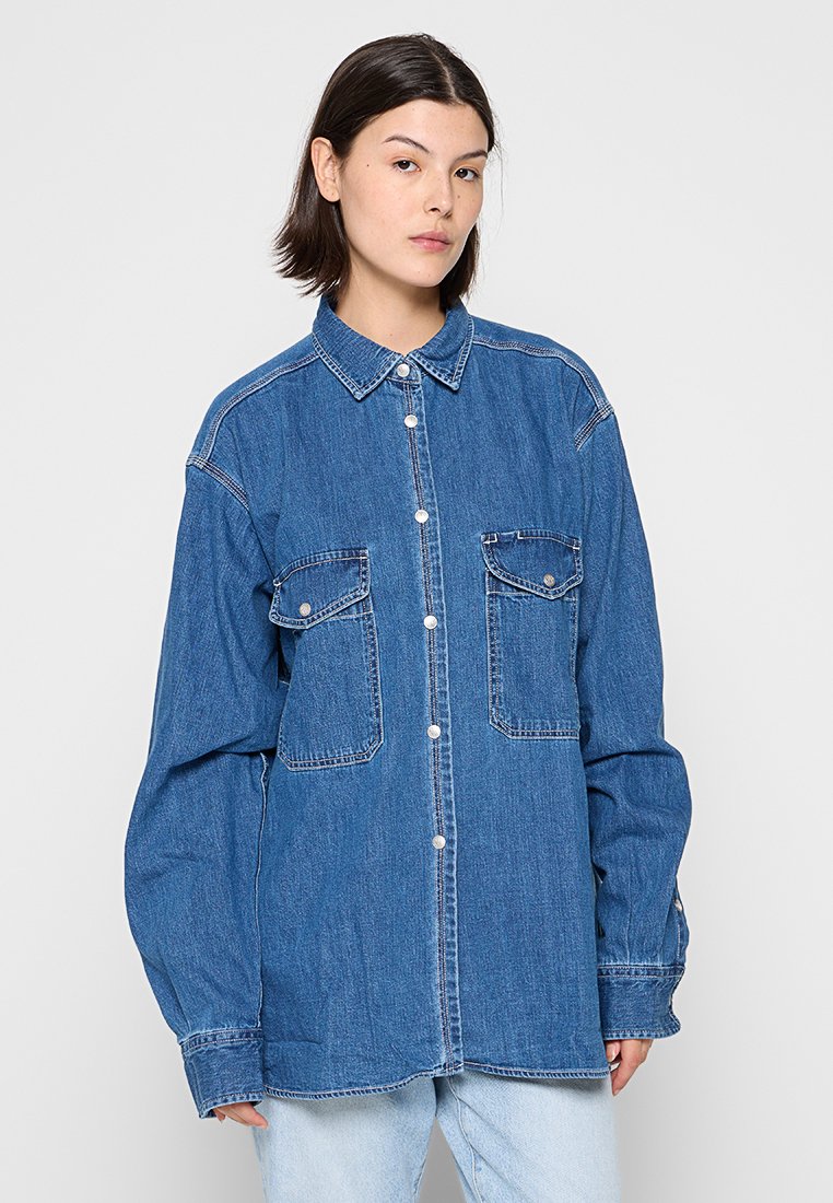 Replay Overhemdblouse blauw