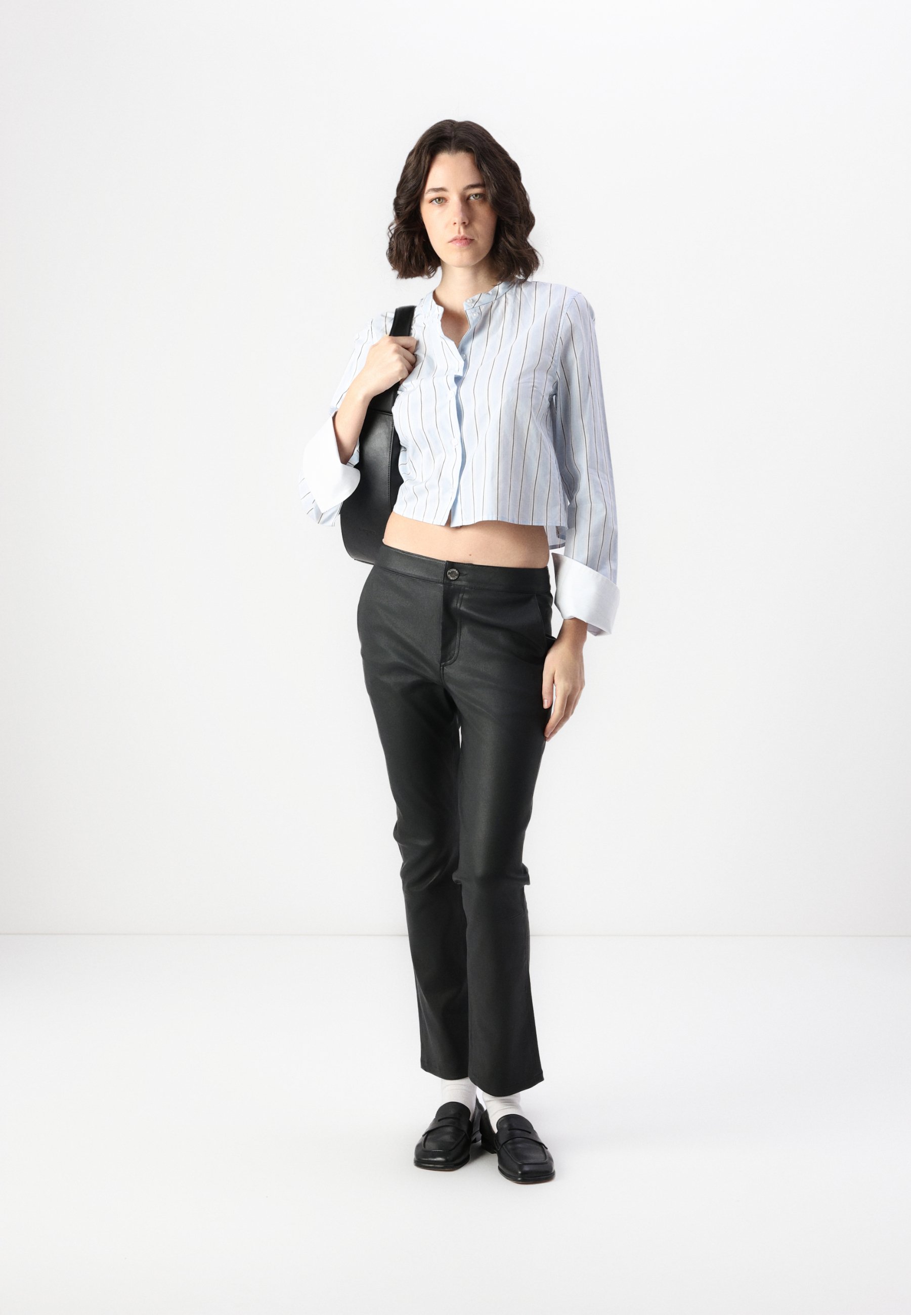 売れ筋商品|||デイ・ビルゲール・エ・ミッケルセン シャツ レディース トップス ALEXI CLASSIC STRIPE  - Button-down blouse - light blue Silk Striped Shirt Women's Long Sleeve V-Neck Printed Office
