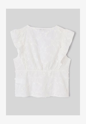 BZB, BLOUSE SANS MANCHES EN BRODERIE 3D - Blouse - blanc écru