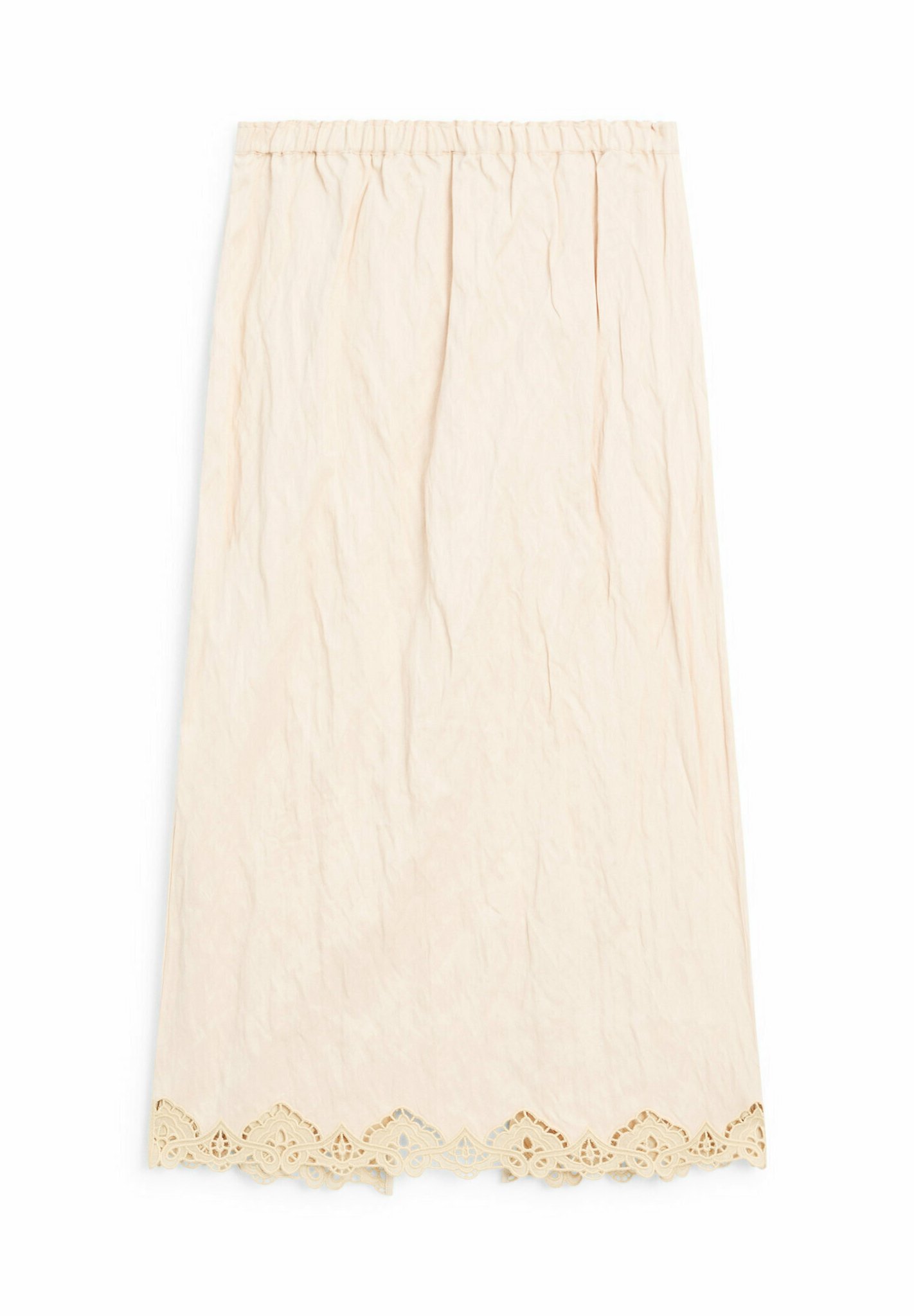 Massimo Dutti FLOWING WITH BLONDE - A-line skirt - beige