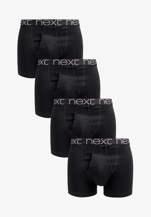 Boxer-briefs noirs dans un pack de quatre. Fabriqués en tissu doux, avec une taille élastique logo gris et une poche frontale contournée pour le soutien.
