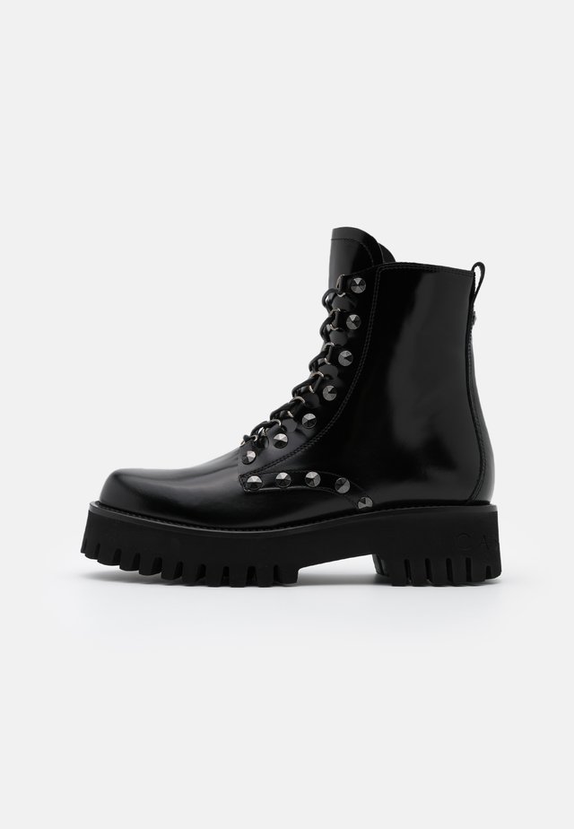 Cowboy/biker ankle boot - brushed nero