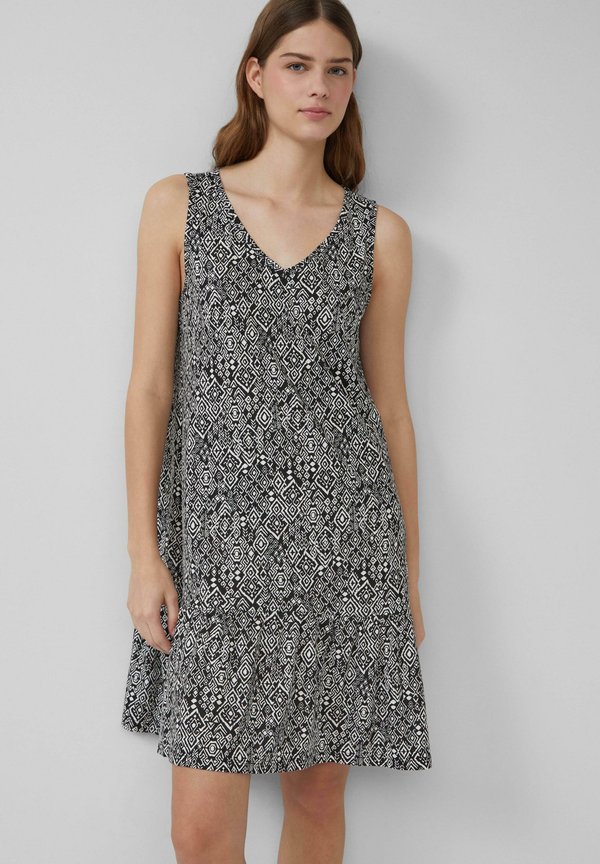 KORTE MET STRIKDETAIL AAN DE ACHTERKANT - Jerseykleid - schwarz