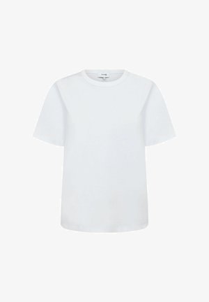 Tricou alb cu mâneci scurte și gât rotund, tiv drept și o etichetă subtilă a brandului Levate în interiorul gulerului.