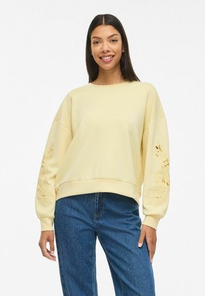VILA LANGÄRMELIGES VISIFFI RUNDHALS - Sweater - pastel yellow