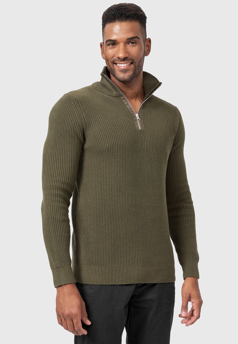 Herren Strickjacken | INDICODE JEANS MAYER Strickpullover army/dunkelgrün - IQ61881 Herren Strickjacken | INDICODE JEANS MAYER Strickpullover army/dunkelgrün - IQ61881