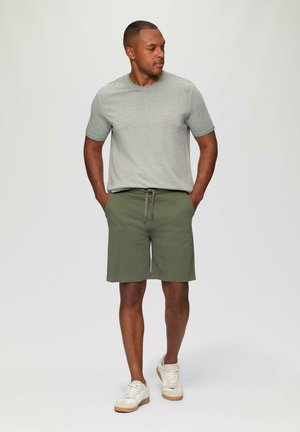 MIT WASCHEFFEKT - T-shirt basique - tannengrün