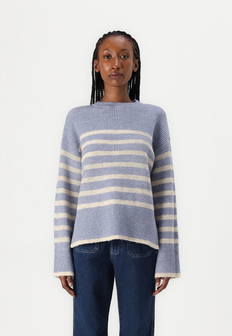 Pieces PCLINE O NECK - Pulover - faded denim