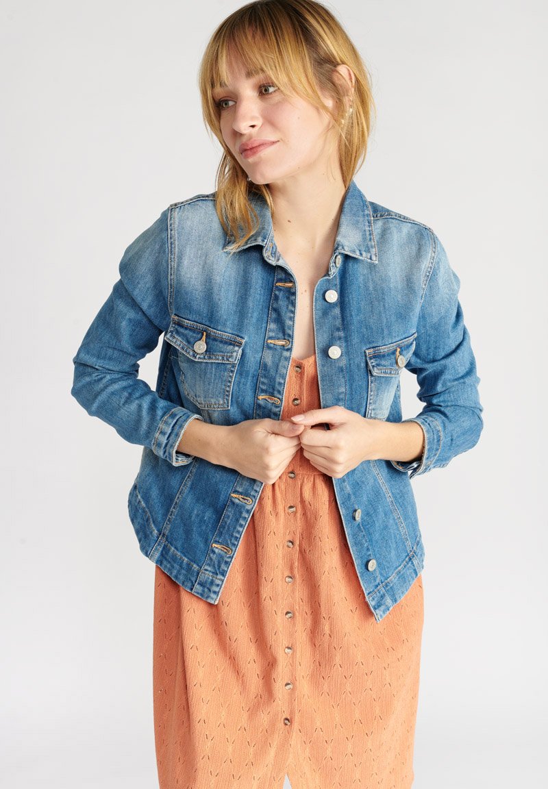 Le Temps Des Cerises Veste en jean bleu ZALANDO