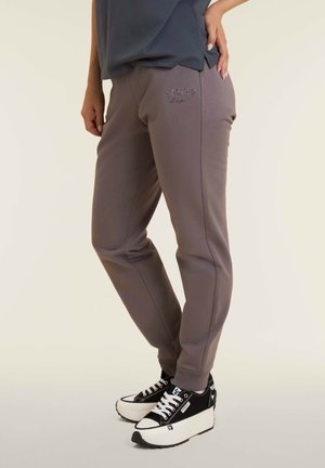 CON A POLSINO E COULISSE - Pantalones deportivos - mottled dark brown
