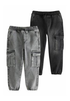 Next, LOOSE FIT ELASTICATED WAIST DENIM CARGOS 2 PACK - Cargohose - black grey