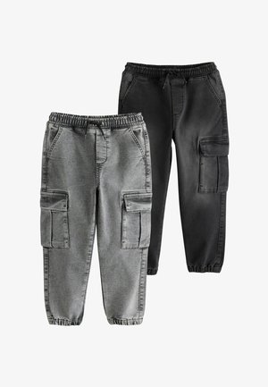 Next, LOOSE FIT ELASTICATED WAIST DENIM CARGOS 2 PACK - Cargohose - black grey