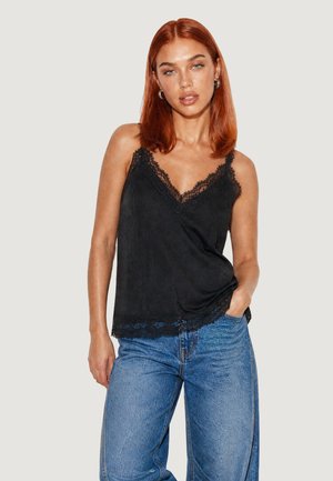 I AM, TOP CRINKLE PIZZO 53127 - Camicetta - black