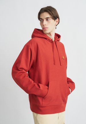 HOODED AMERICAN SCRIPT - Hoodie - oxide red
