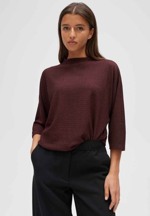 OPUS, RELAXED FIT COLLARED SHAPE - Long sleeved top - cherry jam