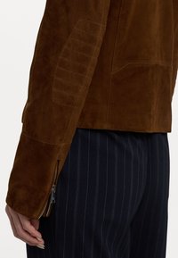 Lauren Ralph Lauren GOAT SUEDE MOTO JACKET - Skinnjacka - tobacco