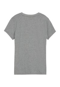 Grijze kortmouwen t-shirt gemaakt van zachte katoen. Heeft een klassieke ronde hals en is eenvoudig zonder patronen of accenten.