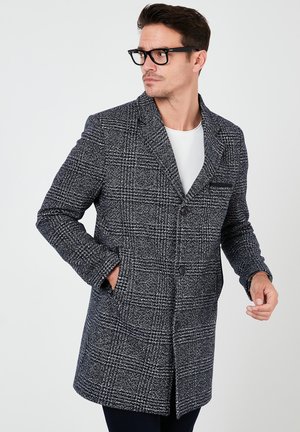 SLIM FIT - Klassischer Mantel - navy blue plaid
