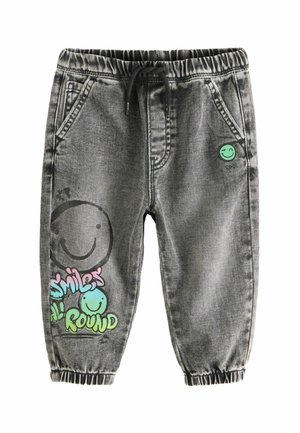 Next GRAFFITI - Džínsy voľného strihu - black denim