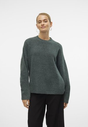 Vero Moda VMBOOM O NECK PULLOVER - Strickpullover - balsam green