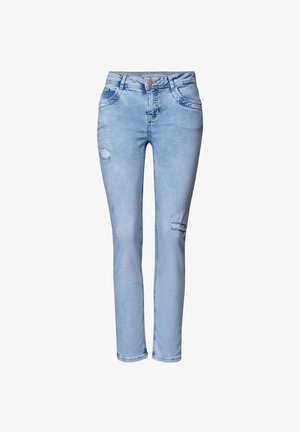 Street One, SLIM LEG JEANS MIT DESTROYED-DETAILS - Jean slim - bleached destroy washed