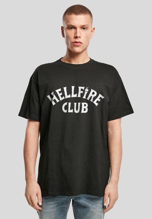 STRANGER THINGS HELLFIRE CLUB HEAVY TEE - Camiseta estampada - black