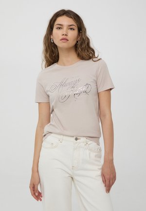 Terranova SCRITTA LAMINATA - T-shirt con stampa - grigio chiaro