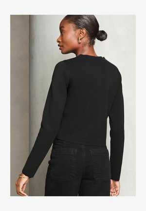 Lipsy REGULAR FIT BUTTON THROUGH CREWNECK - Kardiganas - black