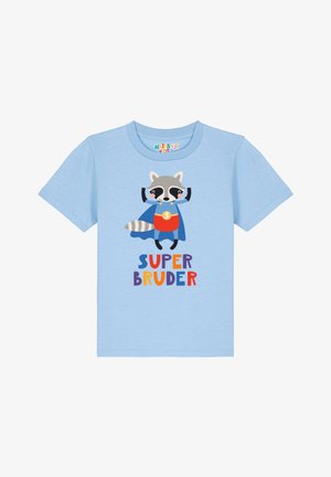 watapparel WASCHBÄR SUPERBRUDER - T-Shirt print - blue soul