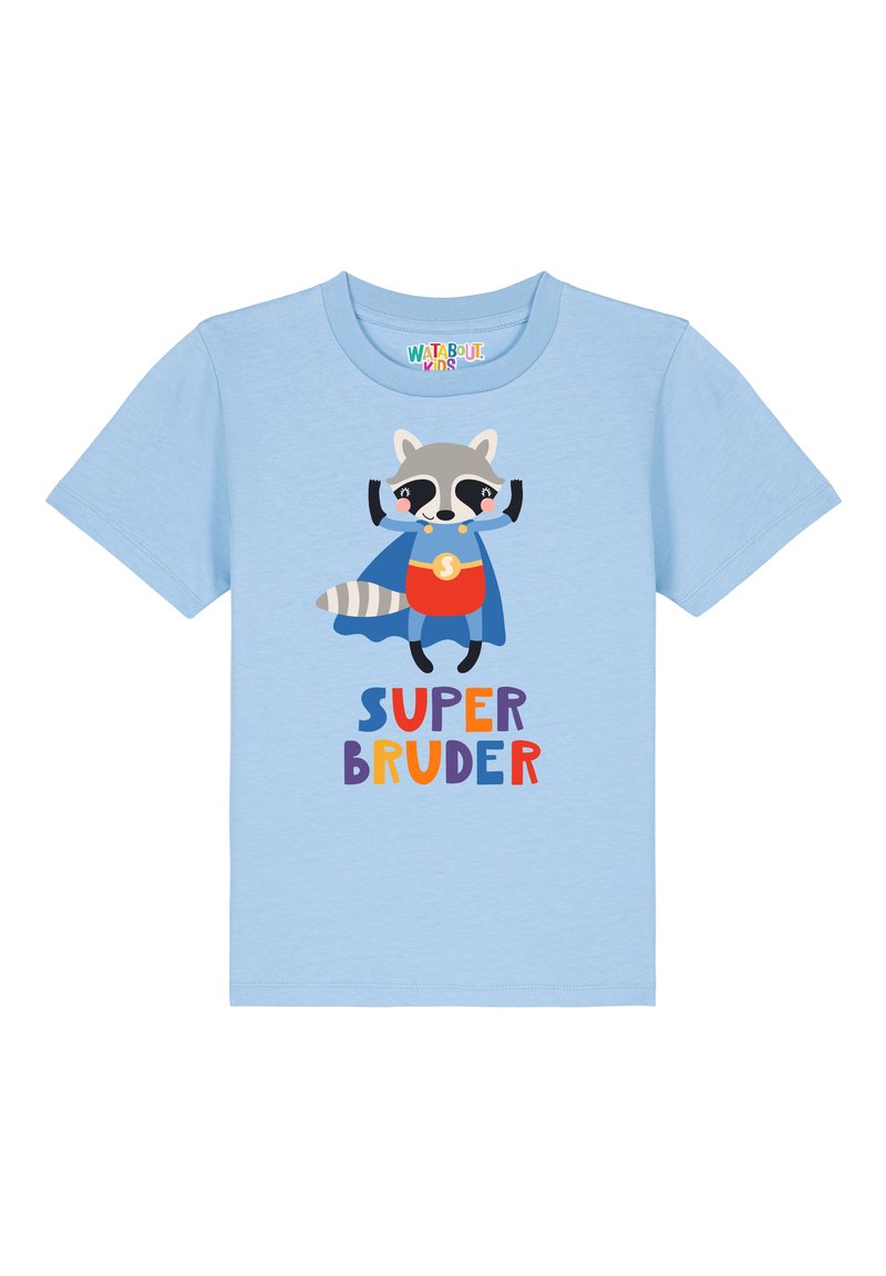 watapparel WASCHBÄR SUPERBRUDER - T-Shirt print - blue soul
