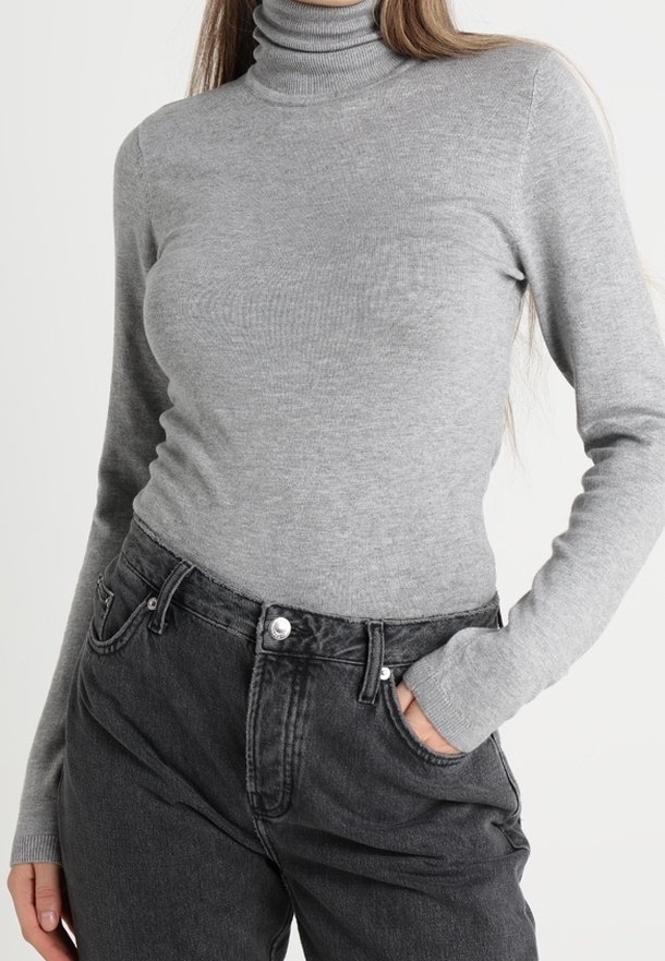 ICHI Strickpullover - mottled grey
