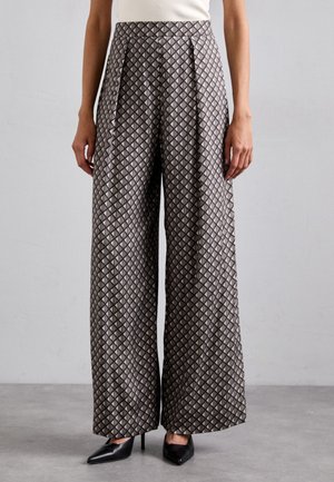CORA - Stoffhose - dark brown/off-white