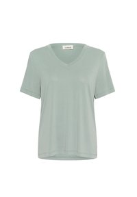 COLUMBINE V-NECK SS - Lihtne T-särk - silver blue