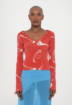SPIKY SHIRT - Long sleeved top - red