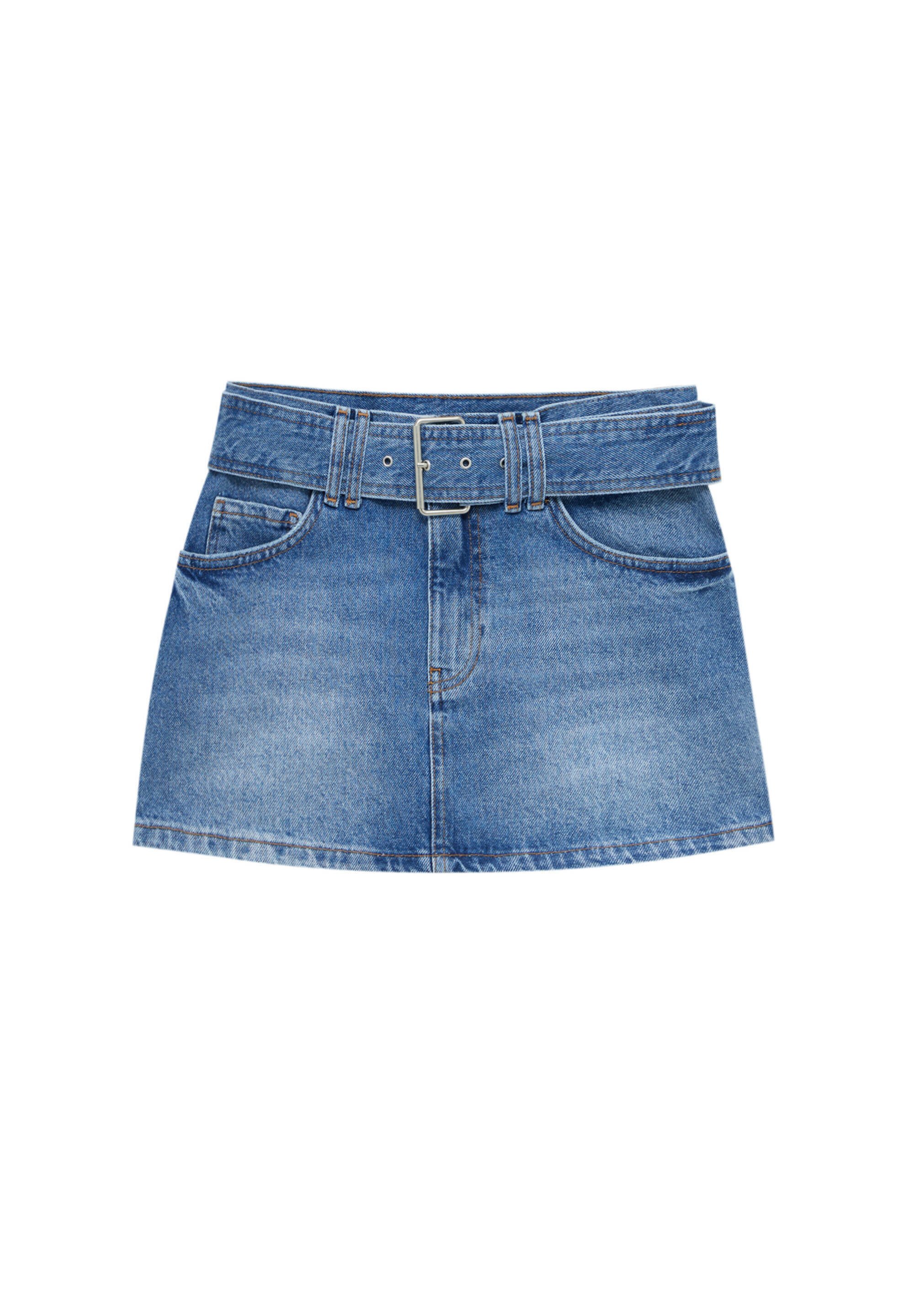 royal blue jean skirt