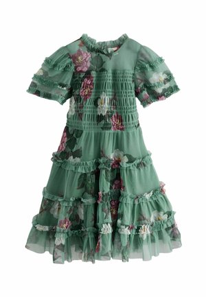 REGULAR FIT - SMOCKED FRILL TIERED  - Freizeitkleid - green haze