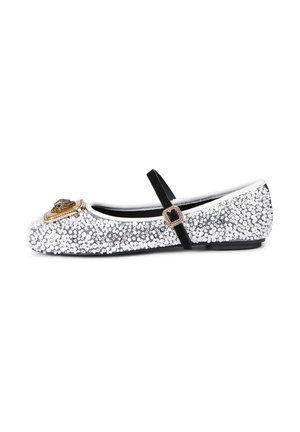 Ballerine con cinturino - white/blk