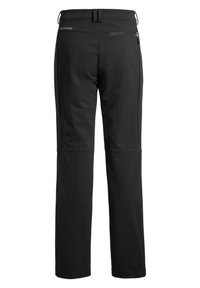 Pantaloni neri da esterno con un design aderente, realizzati in un materiale morbido e elasticizzato, con una texture liscia e vita regolabile.