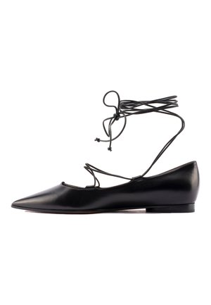 Ankle cuff ballet pumps - black