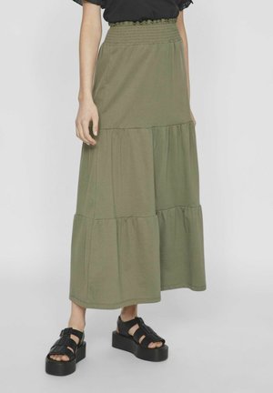 VILA HIGH WAIST - Jupe longue - dusty olive