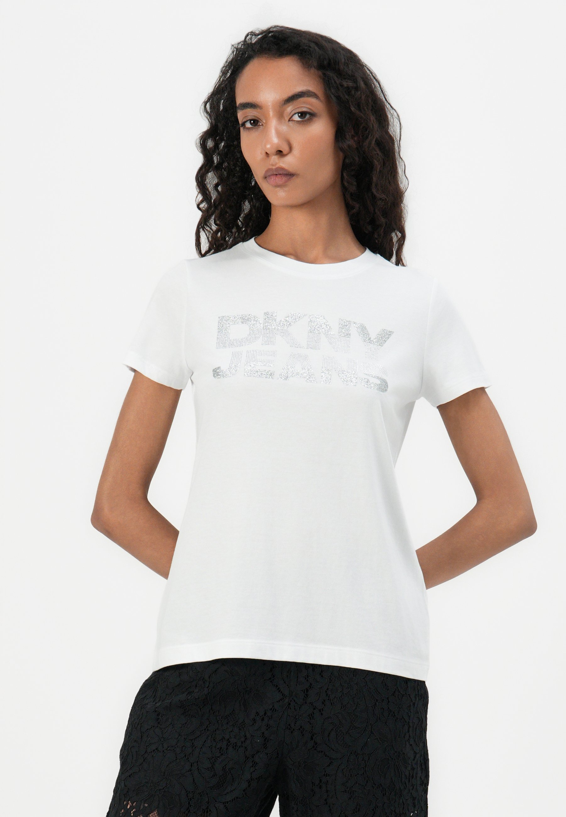 *p(R)ojectR® Rhinestone Logo SS Tee XL Pittsburgh Steelers Womens Rhinestone Logo Oversized T-Shirt