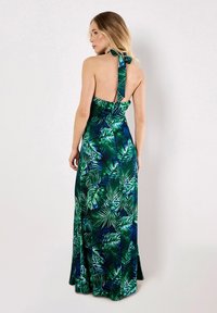 Apricot TROPICAL LEAF - Robe longue - navy