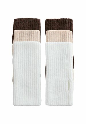 3 PACK - Mitones - oat chocolate brown/cream