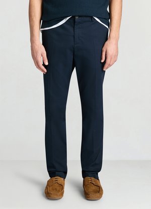 LUNGO TINTA UNITA - Pantalon classique - blu notte