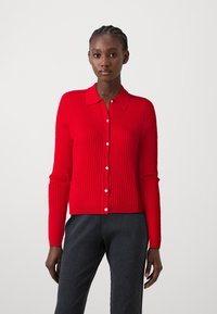 ONLY ONLKAYA POLO V NECK CARDIGAN - Neuletakki - racing red