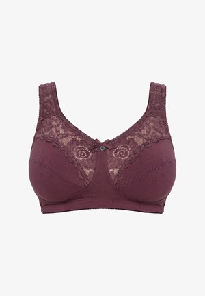 Ulla Popken, ENTLASTUNGS-BH, SPITZE, OHNE BÜGEL, CUP C-E - Sujetador con aros - dark claret