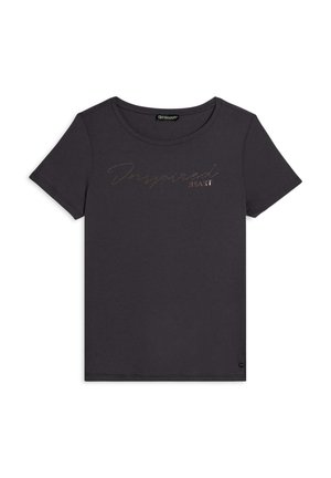 CON GRAFICA IN STRASS E LOGO SUL FONDO - Camiseta estampada - grey